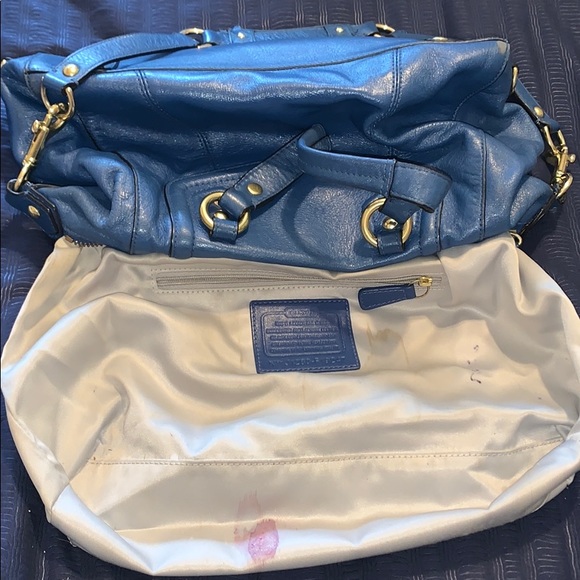 Coach blue/turquoise handbag - Picture 3 of 5